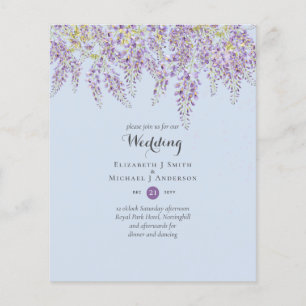 Prospectus 11,4 Cm X 14,2 Cm Jardin Floral de Wisteria Lavande Mariage Bleu Pou