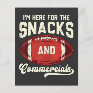 Prospectus 11,4 Cm X 14,2 Cm Je suis là pour les snacks et les pubs de football