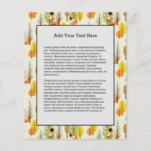 Prospectus 11,4 Cm X 14,2 Cm Joli Renard Orange Autumn Trees Forêt Hipster