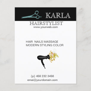 Prospectus 11,4 Cm X 14,2 Cm Joli séchoir Salon Spa Hair Styliste Style
