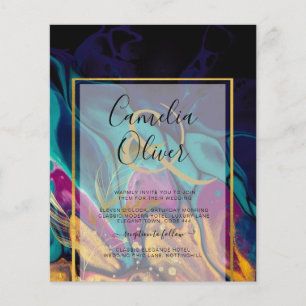 Prospectus 11,4 Cm X 14,2 Cm Joyau Tones MARIAGE INK Plum Purple Turquoise Mari