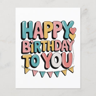 Prospectus 11,4 Cm X 14,2 Cm Joyeux Anniversaire Bulles