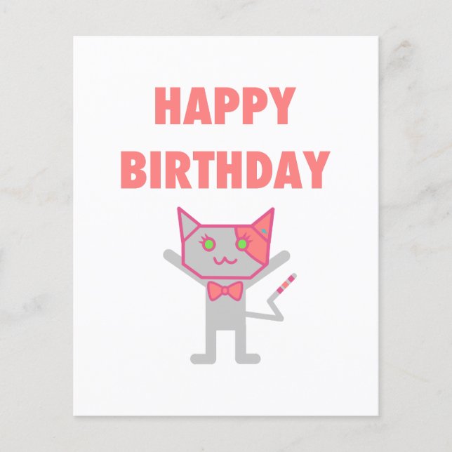 Prospectus 11,4 Cm X 14,2 Cm Joyeux anniversaire Kitty (Devant)