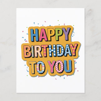 Prospectus 11,4 Cm X 14,2 Cm Joyeux Anniversaire Motif