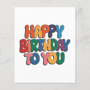 Prospectus 11,4 Cm X 14,2 Cm Joyeux anniversaire rétro