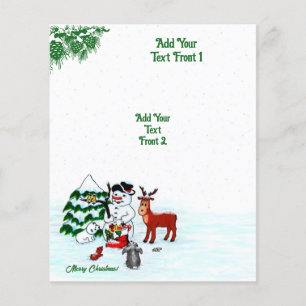 Prospectus 11,4 Cm X 14,2 Cm Joyeux Noël ! Snowman avec amis
