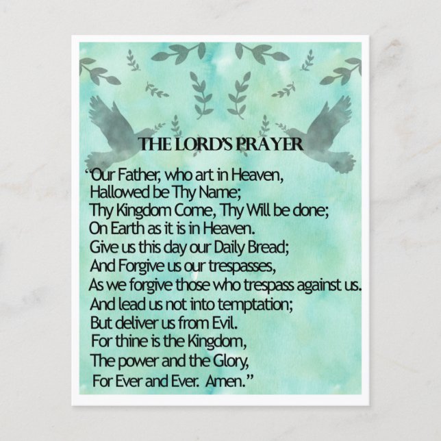 Prospectus 11,4 Cm X 14,2 Cm La prière du Seigneur (Devant)