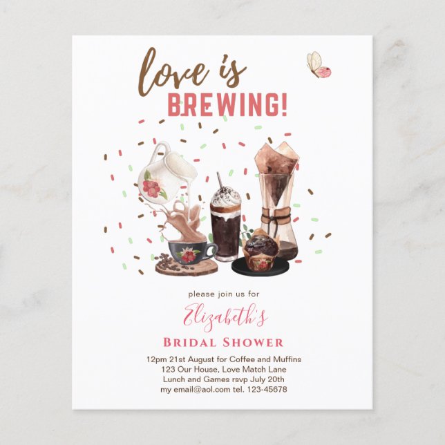 Prospectus 11,4 Cm X 14,2 Cm L'amour brasse la FÊTE DES MARIÉES Café Muffins IN (Devant)
