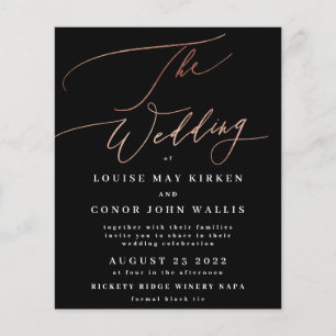 Prospectus 11,4 Cm X 14,2 Cm Le Rose Budget Mariage Or Onyx Élégant Invitation