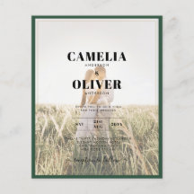 LeahG Emerald Green Photo Overlay Mariage Inviter