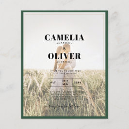 Prospectus 11,4 Cm X 14,2 Cm LeahG Emerald Green Photo Overlay Mariage Inviter