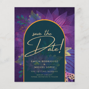 Prospectus 11,4 Cm X 14,2 Cm LeahG Green Purple Gold JEWEL TONES Mariage INVITE