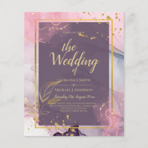 Prospectus 11,4 Cm X 14,2 Cm LeahG® Lavender INK Mauve Purple Mariage or