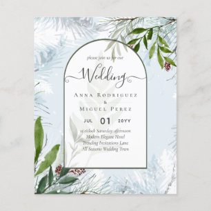 Prospectus 11,4 Cm X 14,2 Cm LeahG Mariage d'hiver Aqua Blue Green INVITATION