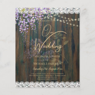 Prospectus 11,4 Cm X 14,2 Cm LeahG Rustic WISTERIA Dentelle Floral Wedding INVI