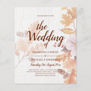 Prospectus 11,4 Cm X 14,2 Cm LeahG Terracotta Automne part Mariage Invitation