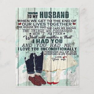 Prospectus 11,4 Cm X 14,2 Cm Lettre mignonne au mari Cadeau Design Cool