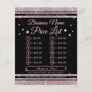Prospectus 11,4 Cm X 14,2 Cm Liste de prix Diamond Lux de la Joaillerie Rose Gi
