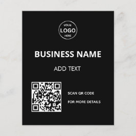 Prospectus 11,4 Cm X 14,2 Cm Logo de code QR Noir Moderne