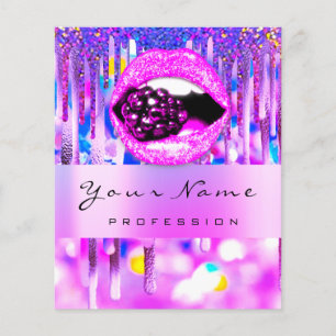 Prospectus 11,4 Cm X 14,2 Cm Logo de maquillage Lip Holograph Driry QRCODE LOGO