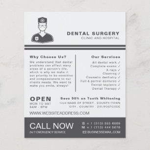 Prospectus 11,4 Cm X 14,2 Cm Logo Médicale, Dentisterie, Publicité Dentiste
