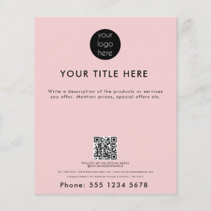 Prospectus 11,4 Cm X 14,2 Cm Logo professionnel QR Code promotionnel