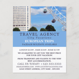 Prospectus 11,4 Cm X 14,2 Cm London Eye, London City, Agence de Voyage