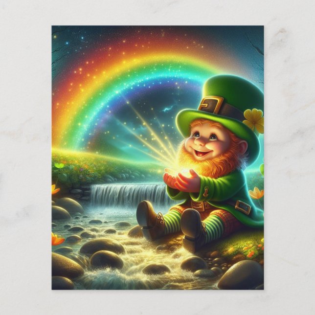 Prospectus 11,4 Cm X 14,2 Cm Lucky Leprechaun Gold Rainbow St Patrick's Day (Devant)