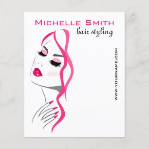 Prospectus 11,4 Cm X 14,2 Cm Manucure Cils Cheveux Rose Fille Marque de Beauté