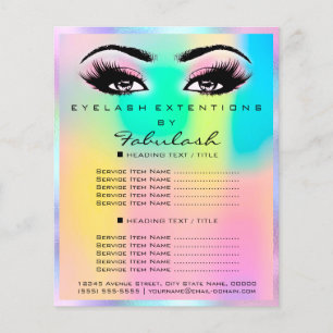 Prospectus 11,4 Cm X 14,2 Cm Maquillage Salon de beauté Rose Parties scintillan