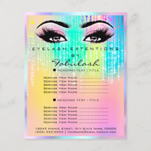 Prospectus 11,4 Cm X 14,2 Cm Maquillage Salon Rose Parties scintillant Holograp