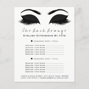 Prospectus 11,4 Cm X 14,2 Cm Maquilleuse Salon de Beauté Noir et Blanc Flyer So