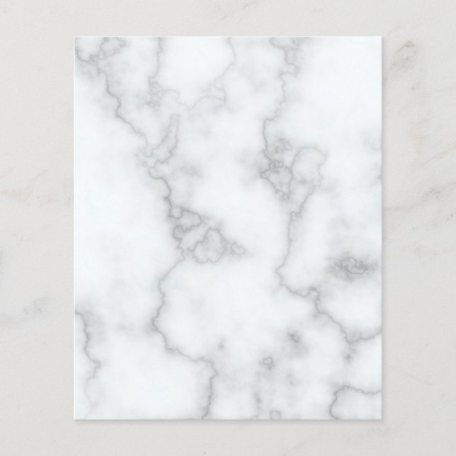 Prospectus 11,4 Cm X 14,2 Cm Marbre blanc Faux élégant et blanc (Devant)