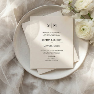 Prospectus 11,4 Cm X 14,2 Cm Mariage 4 Photos Budget Classique Monogramme Blanc