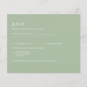 Prospectus 11,4 Cm X 14,2 Cm MARIAGE BUDGET Sage Green Mariage monochrome RSVP