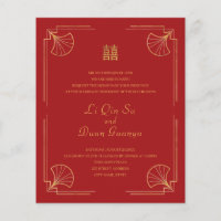 Mariage Chinois Rouge & Or Double Bonheur par Budg