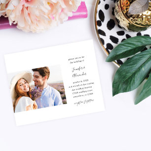 Prospectus 11,4 Cm X 14,2 Cm Mariage de calligraphie de la photo côté budget