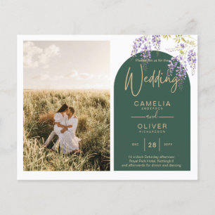Prospectus 11,4 Cm X 14,2 Cm Mariage de PHOTO tout-en-1 Budget Wisteria QR Code