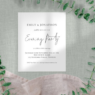 Prospectus 11,4 Cm X 14,2 Cm Mariage du script de valeur Invitation soirée