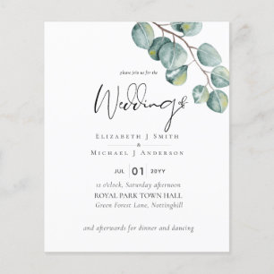 Prospectus 11,4 Cm X 14,2 Cm Mariage écologique Eucalyptus à moindre budget