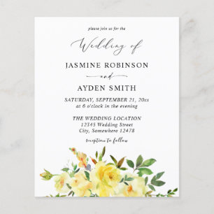 Prospectus 11,4 Cm X 14,2 Cm Mariage floral jaune budget