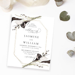 Prospectus 11,4 Cm X 14,2 Cm Mariage floral noir et blanc budget 2