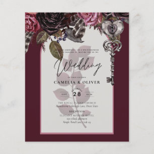 Prospectus 11,4 Cm X 14,2 Cm Mariage Floral Vin de Bourgogne Automne Hiver INVI