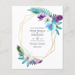 Prospectus 11,4 Cm X 14,2 Cm Mariage géométrique aux orchidées tropicales aquar