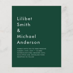 Prospectus 11,4 Cm X 14,2 Cm MARIAGE monochrome vert Emerald BUDGET