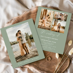Prospectus 11,4 Cm X 14,2 Cm Mariage photo minimaliste minimaliste Budget Sage 