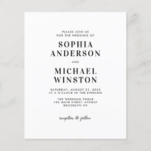 Prospectus 11,4 Cm X 14,2 Cm Mariage photo RSVP QR minimaliste moderne et bon m
