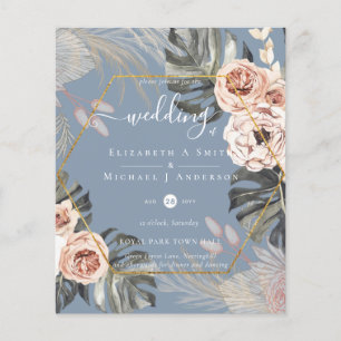 Prospectus 11,4 Cm X 14,2 Cm Mariage TROPICAL PAMPAS GRASS à faible coût