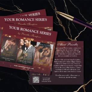 Prospectus 11,4 Cm X 14,2 Cm Marketing de la série de livres Romance Burgundy B