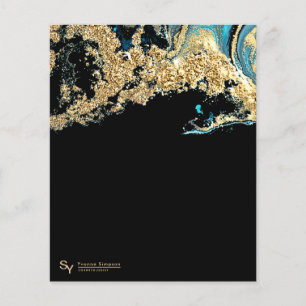 Prospectus 11,4 Cm X 14,2 Cm Marque Turquoise Gold Black Modern Modèle personna